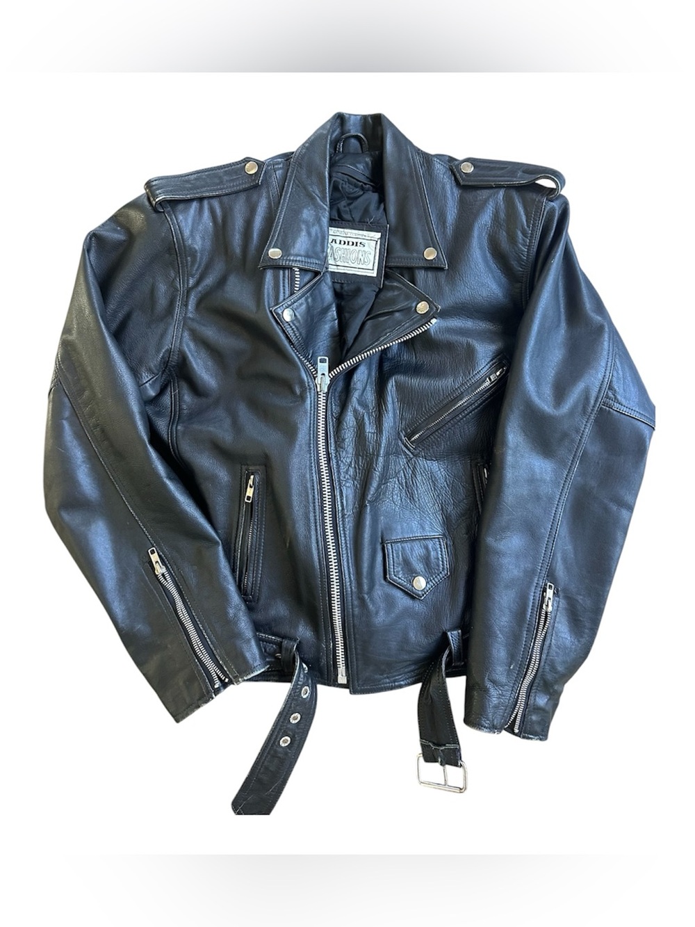Vintage Genuine Leather Moto Jacket with removeable lining for added warmth